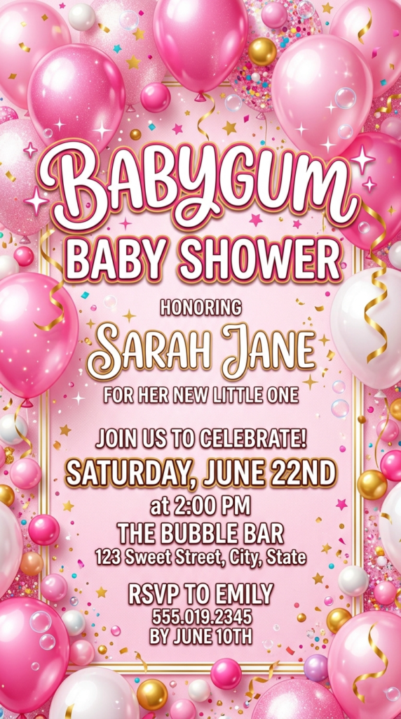 15 Best Bubblegum Baby Shower Invitation Templates She's Ready to Pop!