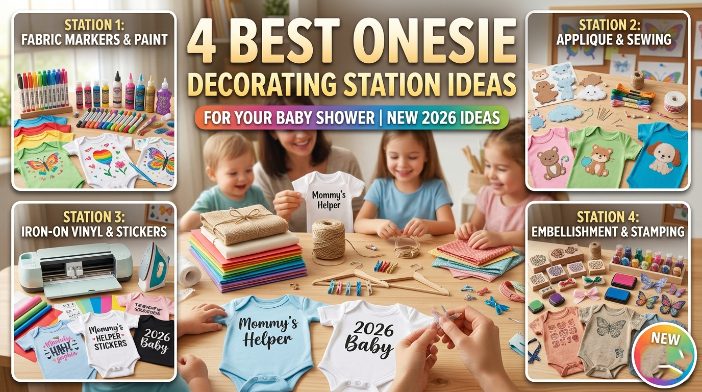 4 Best Onesie Decorating Station Ideas for Your Baby Shower in 2026