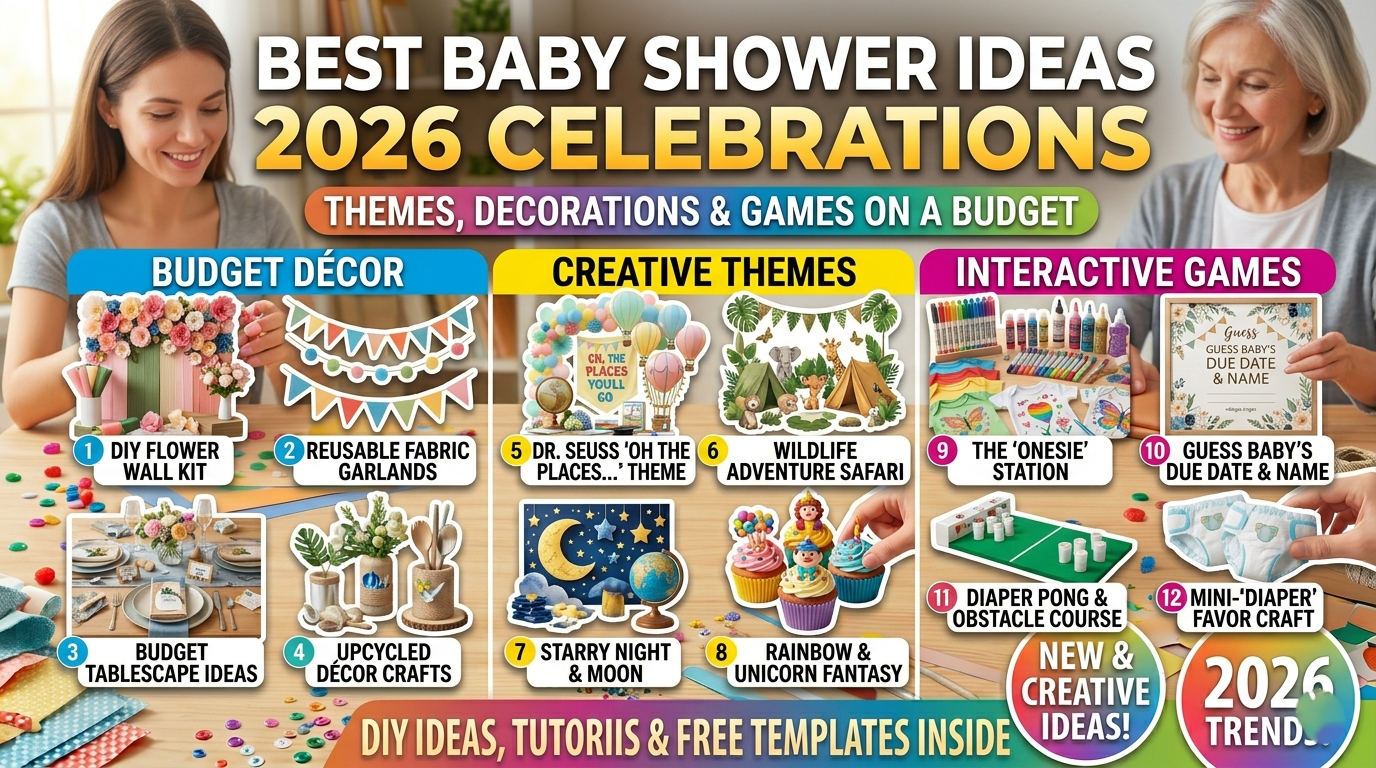 Best Baby Shower Ideas 2026 Themes, Decorations & Games on a Budget