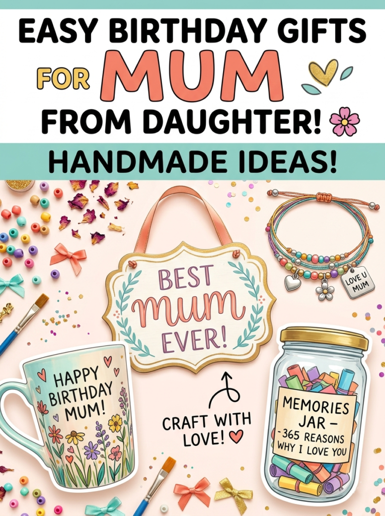 Easy birthday gifts to make for mum from daughter (handmade ideas)