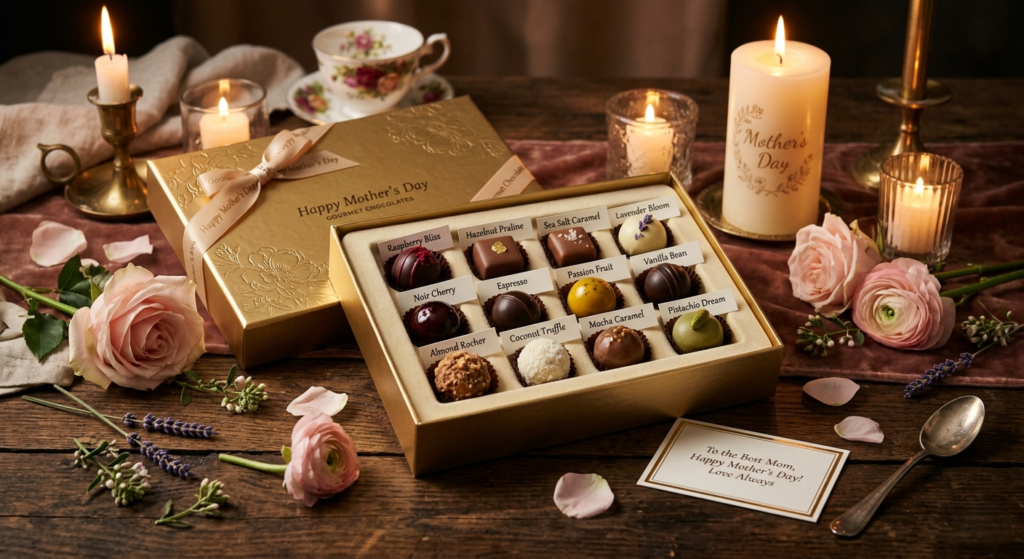 chocolate gift presentation for Mother’s Day