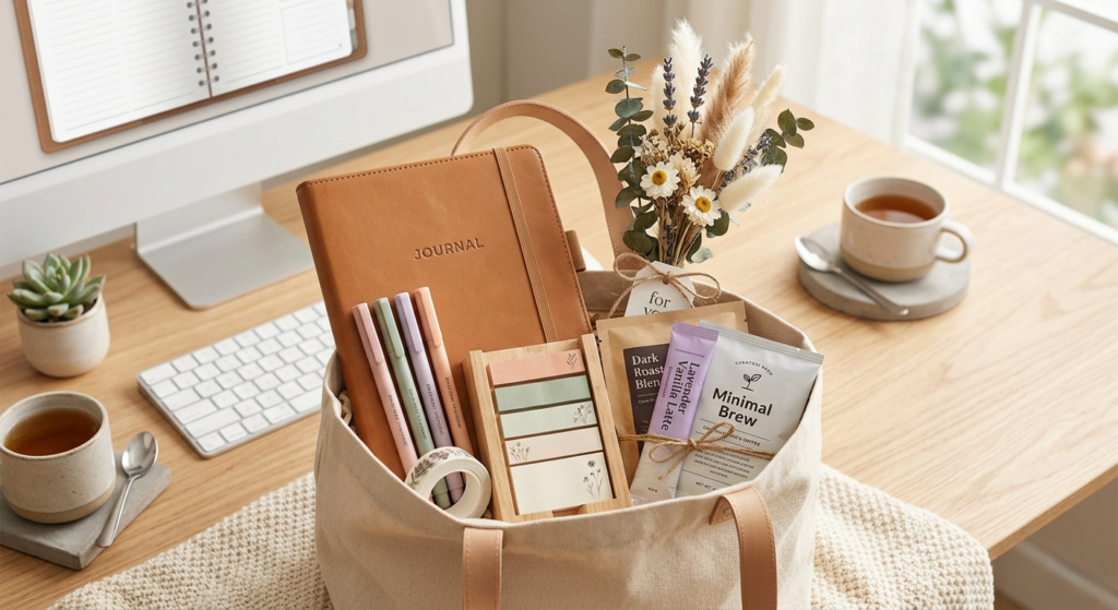 leather notebook basket