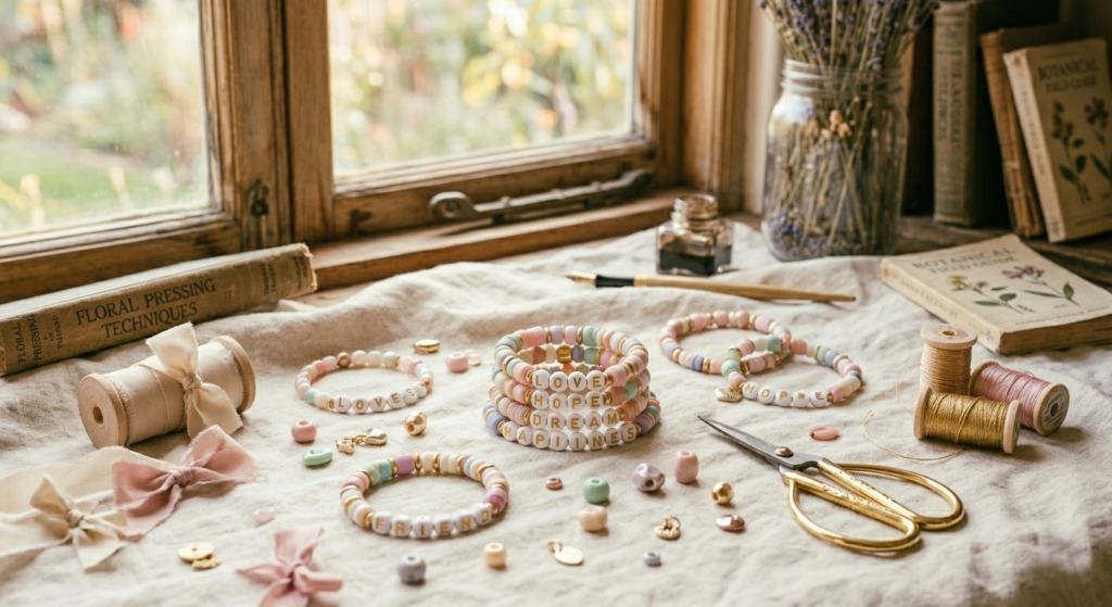 stylish jewelry-making setup