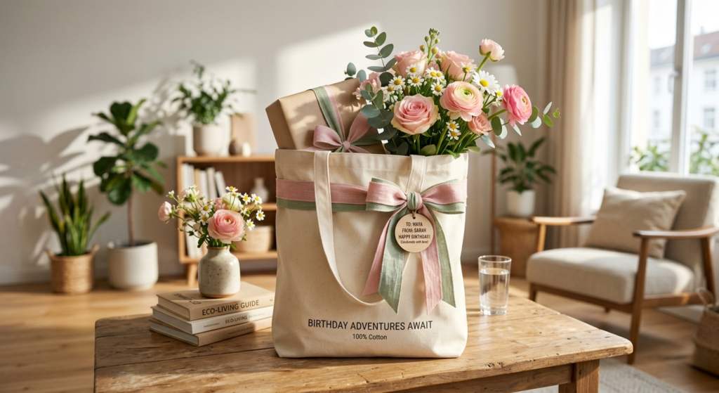 trendy birthday gift wrapped