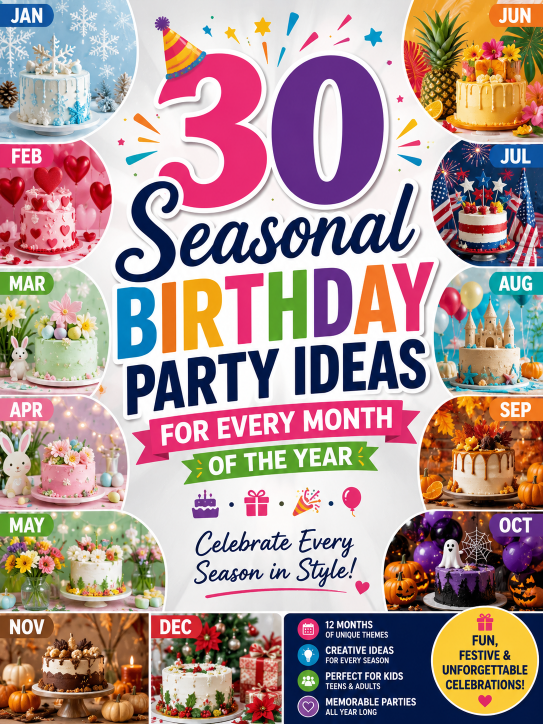 30 Seasonal Birthday Party Ideas for Every Month of the Year
