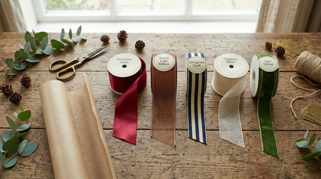 Collection of satin ribbon